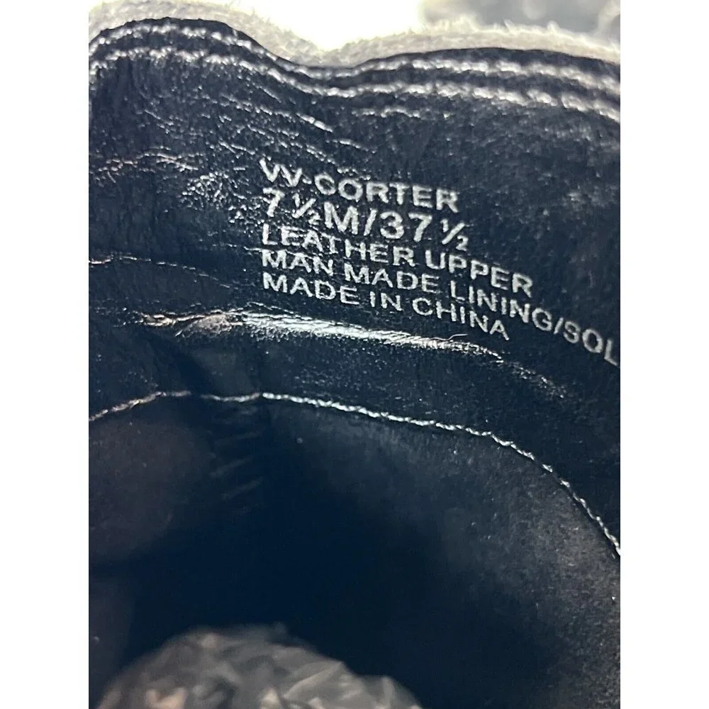 Vince Camuto Womens 7.5‎ Tricera Black Leather  Ankle  Booties Side Zip